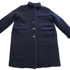 PESERICO Vintage Classic Navy Women's Wool Coat Size 42 Style S20455